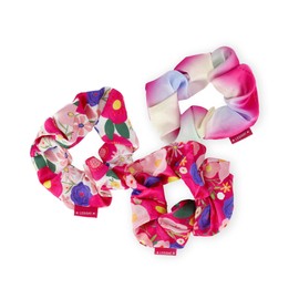 Legami - Set of 3 Hair Bobbles Satin Scrunchies Soft Diameter 11.5 cm Flowers Theme