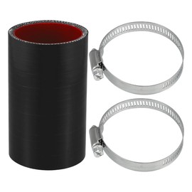 Motoforti 1 Satz 51mm 2,01" ID 100mm 3,94" Länge 0 Grad Schwarz Rotes Auto Silikonschlauch mit Schellen Kühlmittelschlauch Universal
