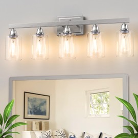 VOLISUN Bathroom Light Fixtures, Bathroom Vanity Light Over Mirror, Modern Vanity Lights for Bathrooms, Bathrooms Lights Fixtures Over Mirror with Clear Glass Shades