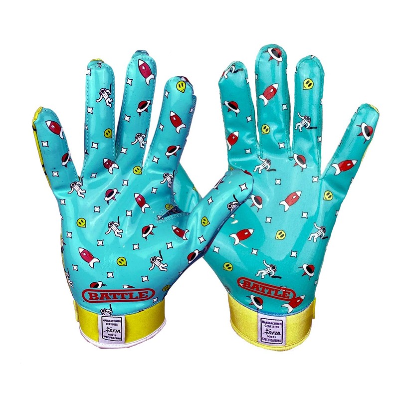 Battle Sports Alien Ultra-Stick Football Receiver Gloves for Adults