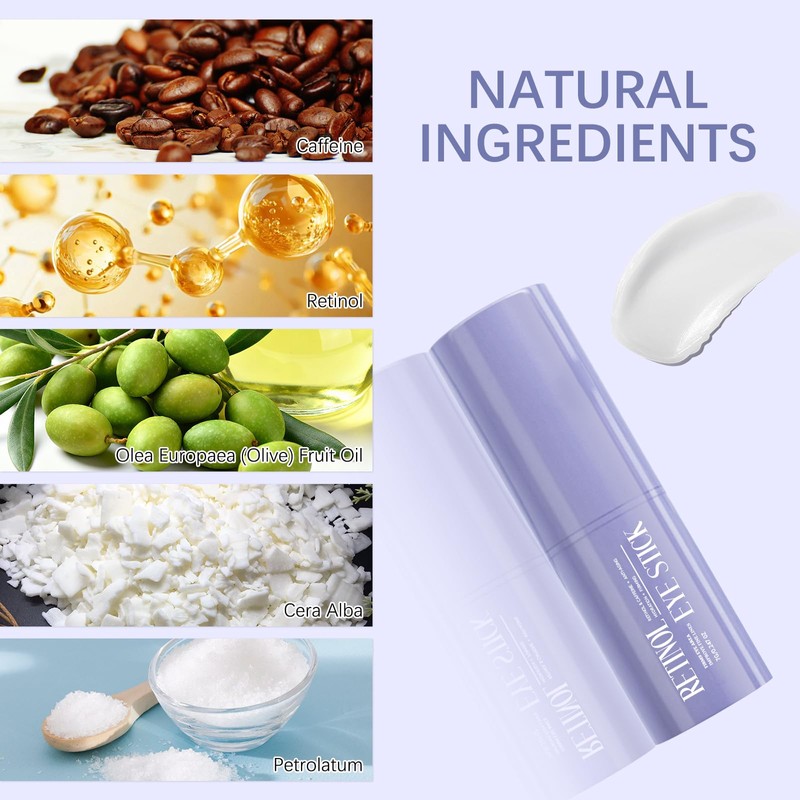 Retinol & Caffeine Eye Balm Stick for Dark Circles, Puffiness,