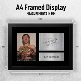 HWC Trading FR A4 Ken Buchanan Boxing Gifts Printed Signed Autograph Picture for Boxer Memorabilia Fans - A4 Framed