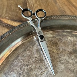 Saki Makoto Hair Cutting Shears for Students and Professionals - Crafted from Japanese 440C Steel - Razor Sharp Convex Cutting Blade for Barbers and Hairdressers