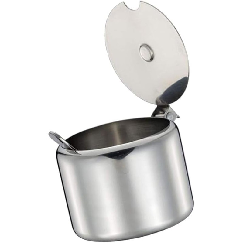 Yjemle Stainless Steel Sugar Bowl Spice Pot Sugar Canister with