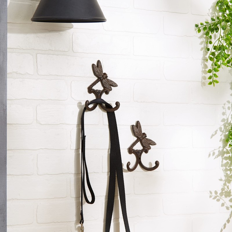 DII Cast Iron Collection Decorative Wall Hook Set, Dragonfly, 2