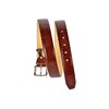PASQUALE CUTARELLI Mens Crocodile Pattern Italian Leather Belt Burgundy Small
