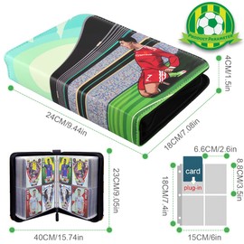 AllLeeGay Trading Card Album Football，Football Trading Card Binder，Card Holder Album，Trading Card Game Collection with 60 Removable Sleeves，480 Pockets football Card Book (E) (AllLeeGay-kace-0001)