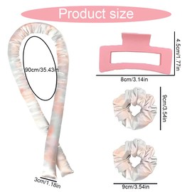 OUDQFCJ 4 Stück Heatless Curls Set, Rutschfeste Weiche Lockenwickler über Nacht, Locken Ohne Hitze für Langes und Kurzes Haar (M) (Rosa)