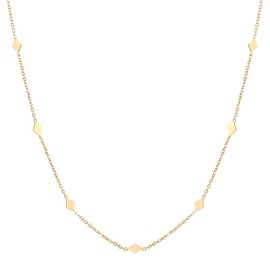 Happiness Boutique Women Delicate Rhombus Necklace in Gold Colour | Dainty Chain Necklace Geometric Stainless Steel Jewellery