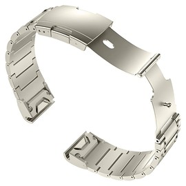 MaKTech Titanium Band for Garmin,22mm Five-Piece Metal Bracelet Strap with Quick Release Connector,Tortoise Buckle,for Garmin Fenix 8 47mm/E 47mm/7/6,Instinct 2 Smartwatch (Titanium)