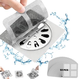 2024 New KDRICHLJ 50PCS Disposable Drain Covers Screen for Shower Drain Mesh Cover Drain Sticker,Kitchen,Laundry,Sink,for Hair Filtering (50)