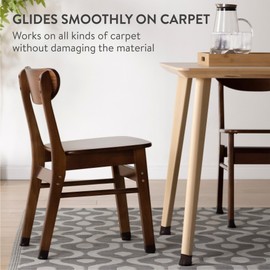 Aneaseit Chair Leg Sliders for Carpet - 8 pcs Dark Walnut - Silicone Heavy Duty Furniture Movers w/PTFE Bottom - Table Feet Covers Pads Protectors for Smooth Glides - Large