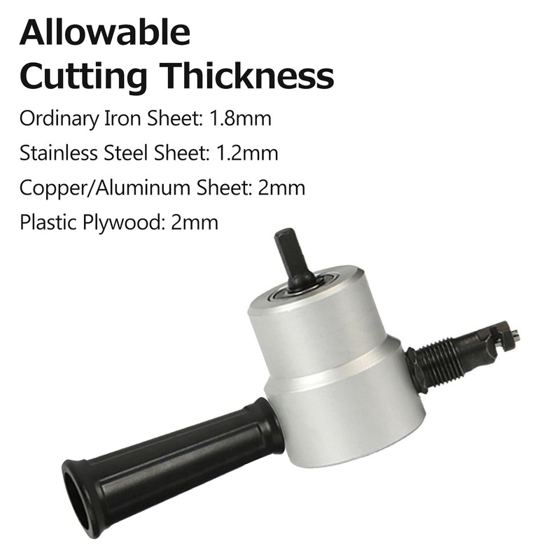 Sheet Metal Nibbler Cutter Double-headed Sheet Cutter Nibbler Drill Attachment