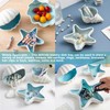 2 Pack Ceramic Jewelry Tray Starfish Conch Shape Aqua Shell