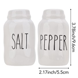 Farmhouse Style Scandi Nordic Ceramic Salt and Pepper Shakers Set White Vintage Retro Kitchen Decro