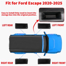 Door Side Storage Box For Ford Escape 2020 2021 2022 2023 2024 2025 Accessories Door Pocket Handle Protector Insertion Tray Organizer (4PCS/set Front rear door storage box)