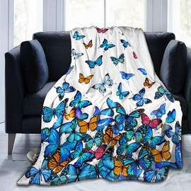 Magazasi Butterfly Blanket Beautiful Butterflies Gifts Throw Blanket Ultra Soft Blankets Lightweight Cozy for Women Girls Kids Adults 50"X40"INCH