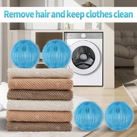 Pet Hair Remover for Laundry - 12Pcs Reusable Pet Hair Catcher Balls for Washer and Dryer, Laundry Lint Remover Balls for Dog & Cat Hair, Clothes, Bedding, Towels & Blankets