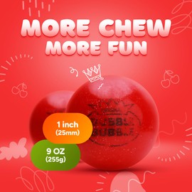 Gumballs in Jar - 1 Inch Bubble Gumballs - Cherry Flavored Bubble Gum - Green Kids Gum - Gumballs for Kids - 9 OZ -Chewing Gum