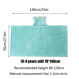 YeBon Kids Hooded Towel Soft Absorbent Bath Towel with Cute Frog Design for Babie, Toddler, Infant Perfect Shower Gifts for Boys and Girls 55"x28" (Green Frog)