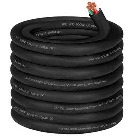 50ft 8/4 Wire 8 AWG SOOW Wire 8 Gauge,8/4 Portable Power Cable 8 Gauge 4 Conductor Electric Cable SOOW Extension Cord for NEMA 14-35amp Generator,Welder,Portable Light,EV Car Charger,Motor Lead