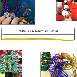 HAHIYO 12inches*6mm Yellow 70PCs Pipe Cleaner Craft Chenille Stem Extra Long Chenille Cleaner Pipe Stem Stable&Soft Craft Supplies Set for Creative DIY Arts Craft Project DIY Art Supplies