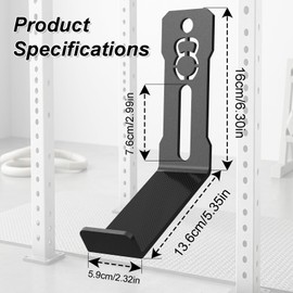 Universal Kettlebell Holder for Power Rack, Adjustable Slot Design Fits 2x2" 3x3" Rack with 5/8" or 1" Holes, Heavy-Duty Steel Kettlebell Attachment for Home Gym Storage, Sold as Single