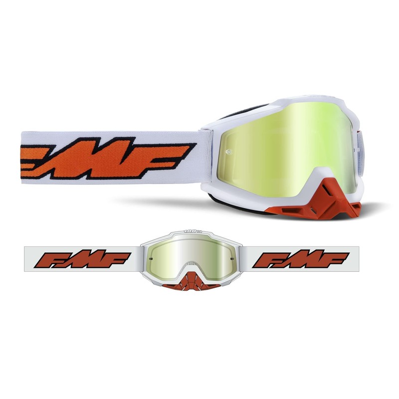 PRORACER FMF Powercore Motocross Goggles for Motorcycle Pit Bike (White