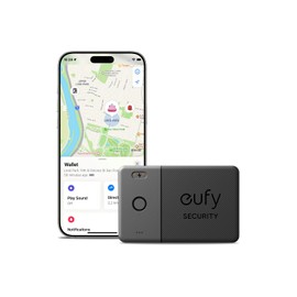 eufy Security SmartTrack Card E30 (Black, 1-Pack), Rechargeable, Works with Apple Find My (iOS Only), Bluetooth Tracker, Perfect for Wallet, Passport, and Laptop, Water Resistant