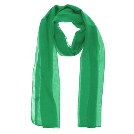 WESTEND CHOICE Ladies Chiffon Scarves Women Plain Neck Scarf Soft Headwrap Girls Headscarf Sheer Wrap women's scarves & wraps 150x45 cm (Green)