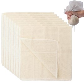 8 Pack Cotton Cheesecloth for Straining, 50x50cm Reusable Hemmed Squares Muslin Cloths for Cooking, Fine Reusable Strainer, Muslin Clothes Weave Fabric Filter for Straining, Cooking, Baking