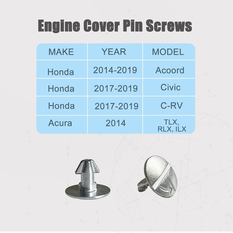 Lower Engine Cover Pin Screws Splash Shield Hardware Bolts Compatible
