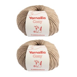 Cozy Yarn - Worsted Weight | Ultra-Soft | Fully Composed of Baby Alpaca | Easy Care (2-Pack, 100g/219yd Each) (Cobblestone)