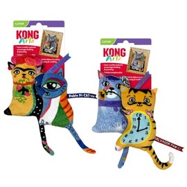 KONG Artz Cats - Crackling Cat Toys with Catnip, Ribbon and Tail (Bundle (Kahlo/Picasso and Dali/Van Gogh))