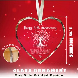 Gifts for Friends Female - Gifts for 60th Anniversary - 60th Wedding Anniversary Ornament - 60th Wedding Anniversary Ideas, Anniversay Wedding Gifts - 60th Wedding Anniversary for Grandparents