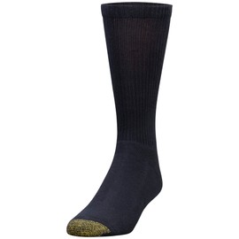 Gold Toe Men's Uptown Crew 3 Pack Socks, Black, Sock Size 10-13/Shoe Size 6-12.5