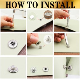 120 Sets Metal Snap Buttons, NXTOV 15mm Leather Snap Fasteners Kit with 5 Pieces Fixing Tools, 6 Colors Craft Snaps for Clothes, Windbreaker, Shirts, Jacket, Backpacks, Wallet,Bags