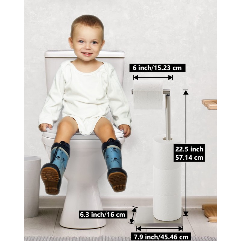 Toilet Paper Holder Stand, Free Standing Toilet Paper Roll Holder
