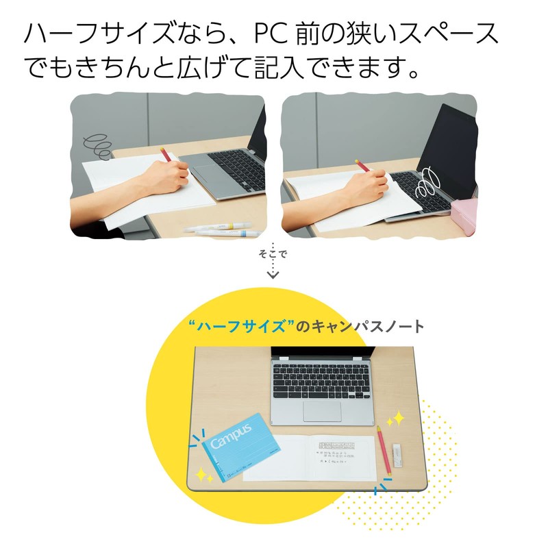 Kokuyo No-293ATX5SET Campus Notebook, Doted, A-Ruled, 0.3 inch (7 mm),