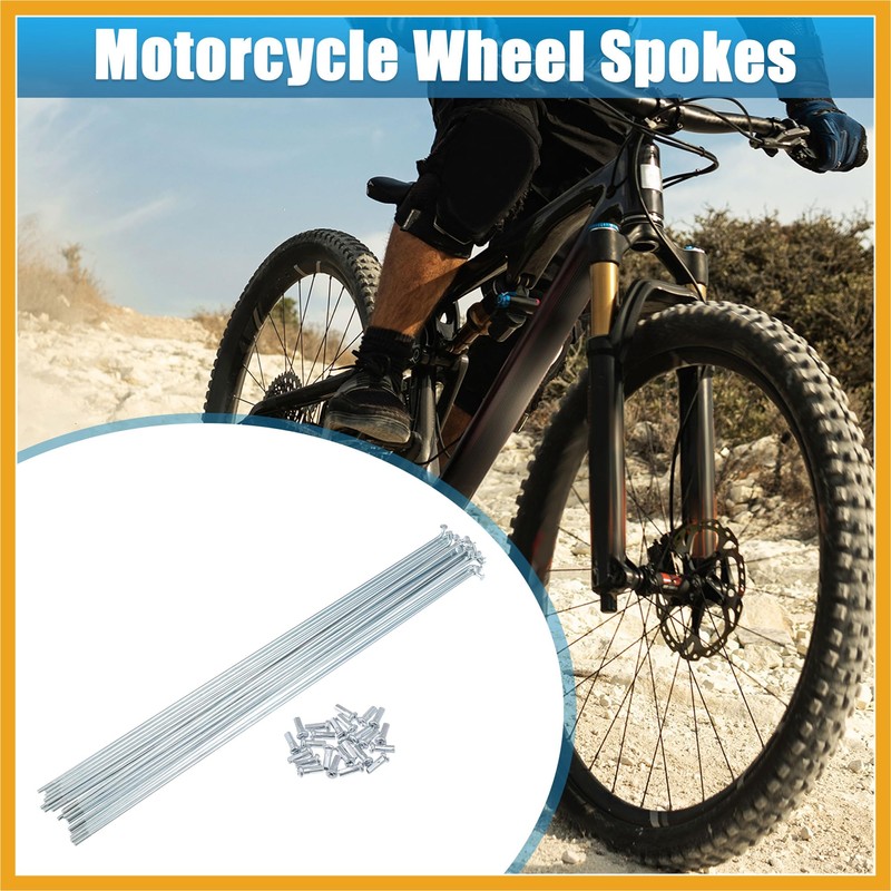 Partuto 24pcs 13G J Bend Bike Galvanized Spokes 11.34" Spokes