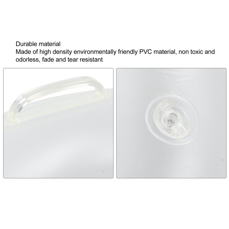 LED Inflatable Swim Ring with 2 Handles Transparent Swimming Floating