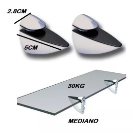LIZOFERTAS Soportes Para Repisa De Cristal Tucan 30kg Par Niquel