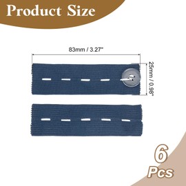 uxcell 6Pcs Elastic Pants Waist Extenders, Adjustable Button Extenders for Women Men Pant Trousers Jeans (Deep Blue, 3.3x1inch)