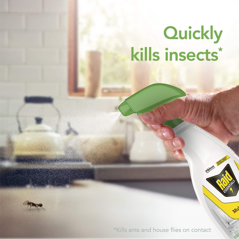Raid Essentials Multi-Insect Killer Spray Bottle, Child & Pet Safe,