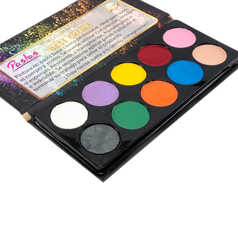 Bellet Bodypaint Paleta de pastas en crema 10 pastillas color