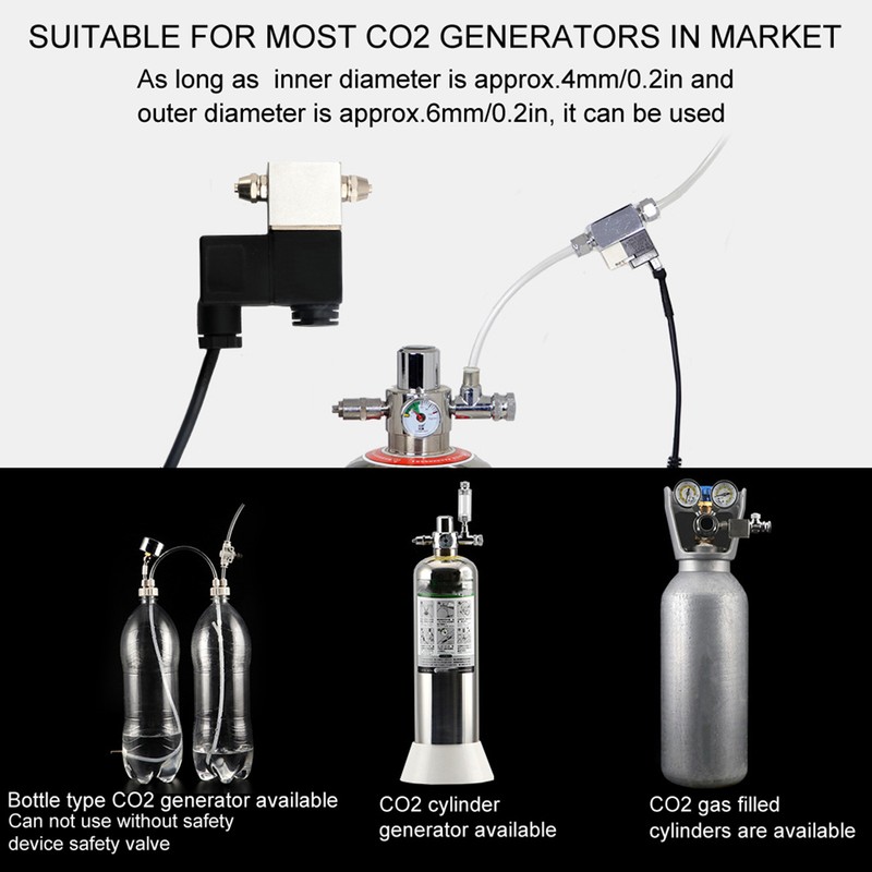 Mini External CO2 Solenoid Valve Low Temperature Fish Tank Accessory