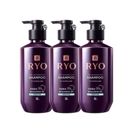 Amore Ryo Jayangyunmo 9EX Hair Loss Symptoms Professional Care Shampoo for Sensitive Scalp 400ml x3 - Ryo Jayang Hair Loss Symptoms Care Shampoo (Sensitive) 400ml x3 / 아모레 려 자양윤모 9EX 탈모증상전문케어 샴푸 민감성두피용 400ml x3 - 려 자양 탈모증상케어 샴푸(민감성) 400ml x3
