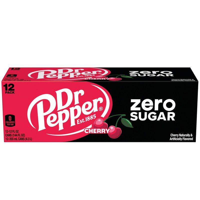 DR PEPPER ZERO SUGAR - CHERRY, 12 OZ, 12 PK
