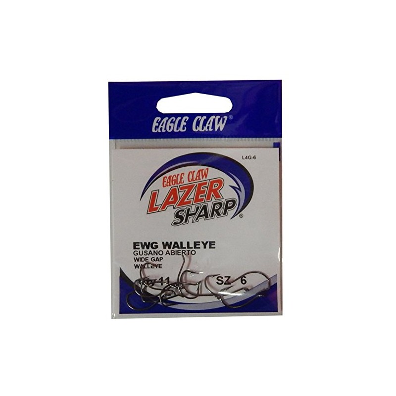 Lazer Wide Gap Walleye Hook Platinum Black