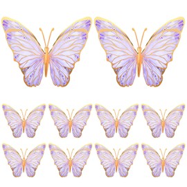 10 Centros de Mesa de Mariposa para Mesas Decoraciones de Fiesta de Mariposas Centros de Mesa de Toppers Decoración de Pared para Suministros de Fiesta de Cumpleaños Baby Shower (Púrpura)